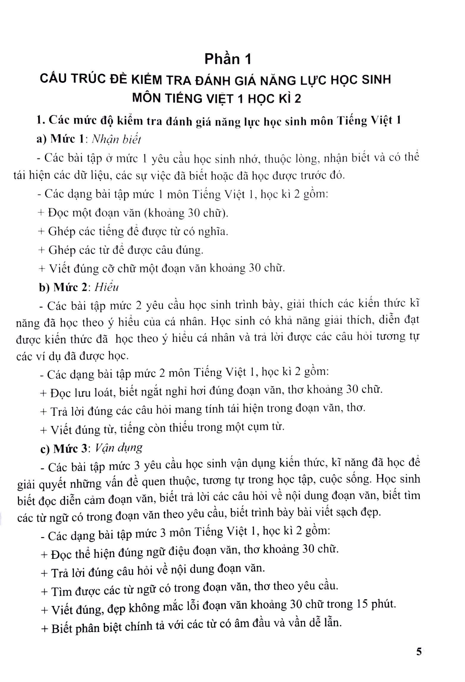 Kiểm tra, đánh giá năng lực học sinh Tiếng Việt Lớp 1 Học kì 2 5