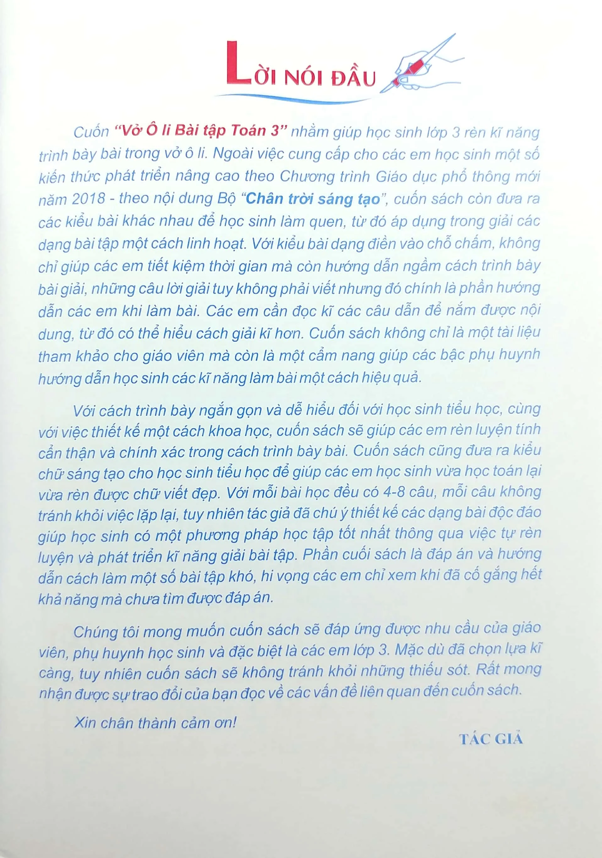 Vở ô li bài tập Toán Lớp 3 Tập 1 - Chân trời sáng tạo 1