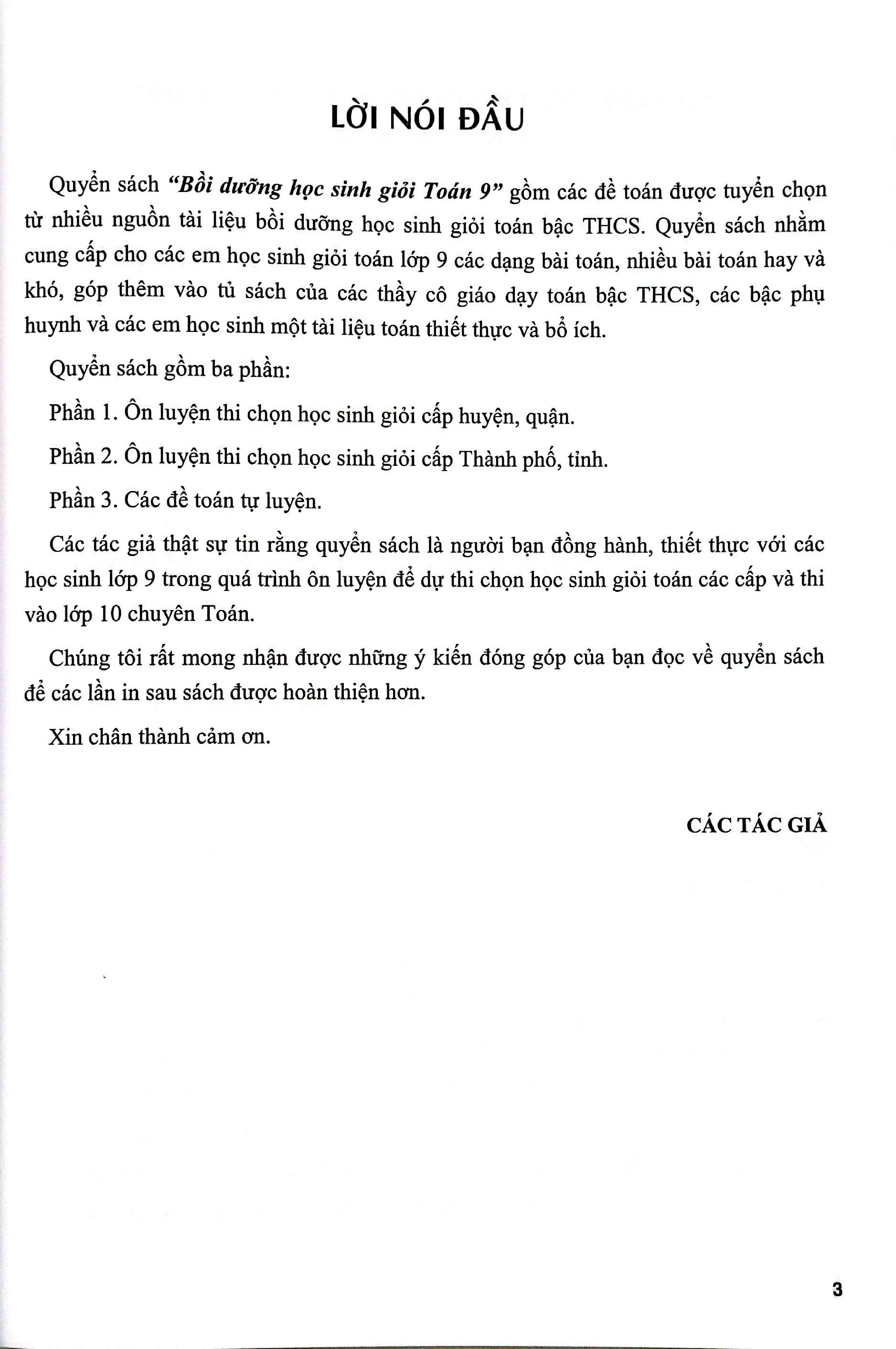 Bồi Dưỡng Học Sinh Giỏi Toán Lớp 9 (Sách này Miễn Phí Vận Chuyển) 2